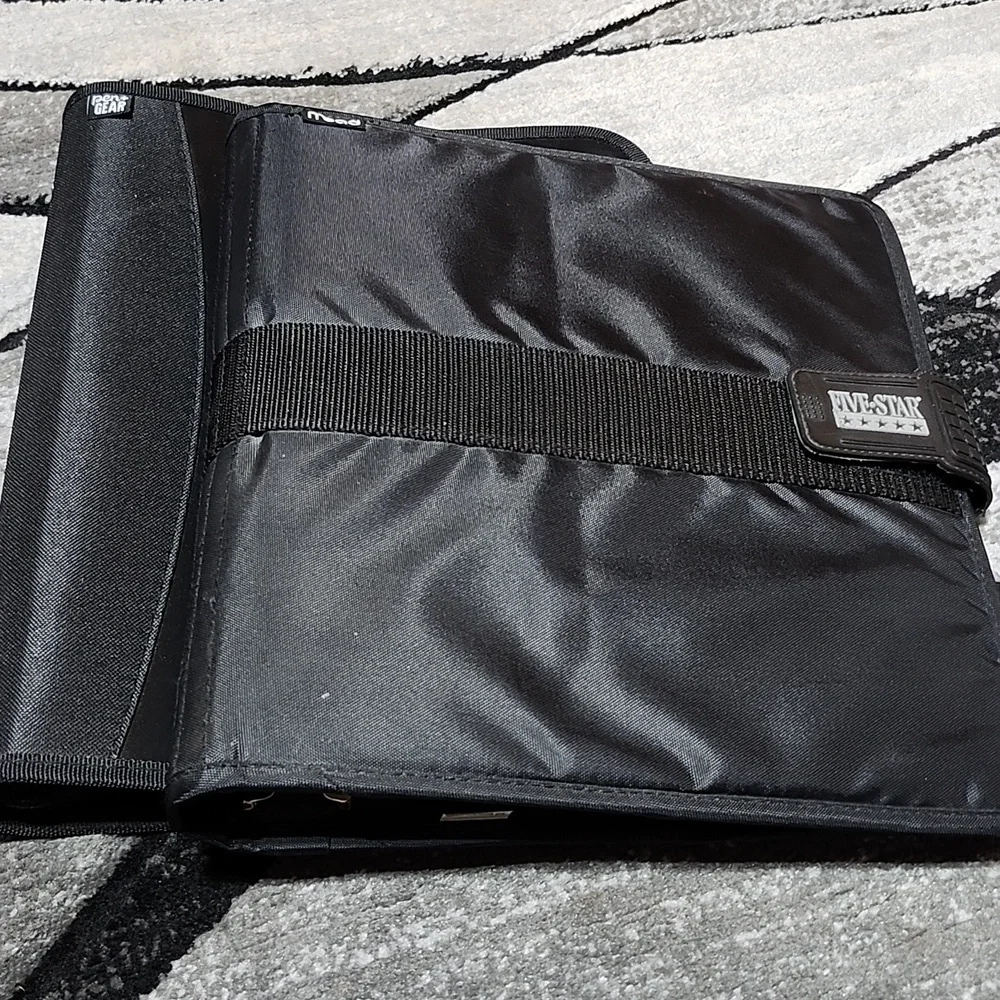 VINTAGE MEAD FIVE STAR BLACK TRAPPER KEEPER & ACCESSORIES & PEN GEAR BINDER PRF